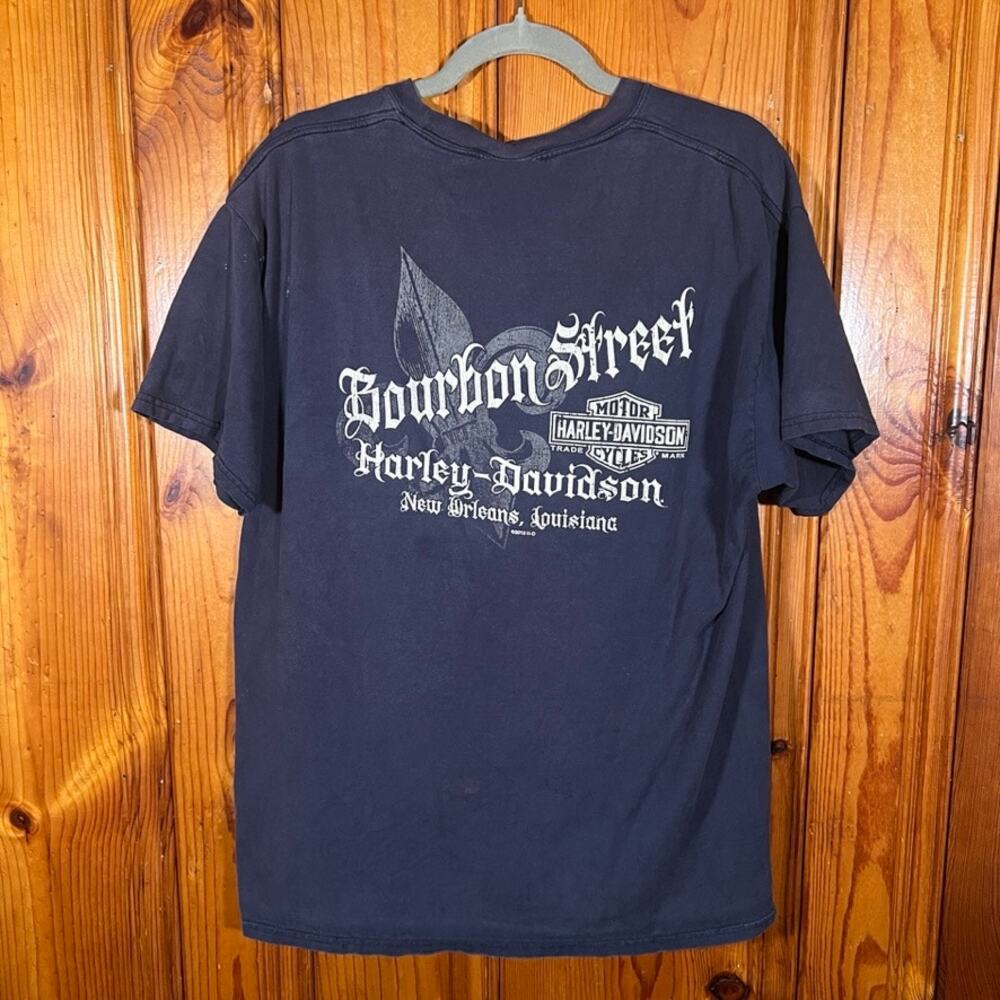 Harley-Davidson Large Biker Pocket T-Shirt Black Relaxed